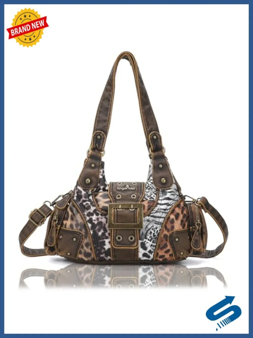 Vegan Leather Hobo Purse for Women, Crossbody Shoulder Handbag Y2K Multi-Pocket